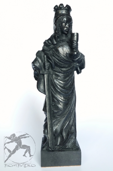 Rzeźba z grafitu węgla kamienia - św. Barbara statuetka figurka. Sklep internetowy Bombadilo